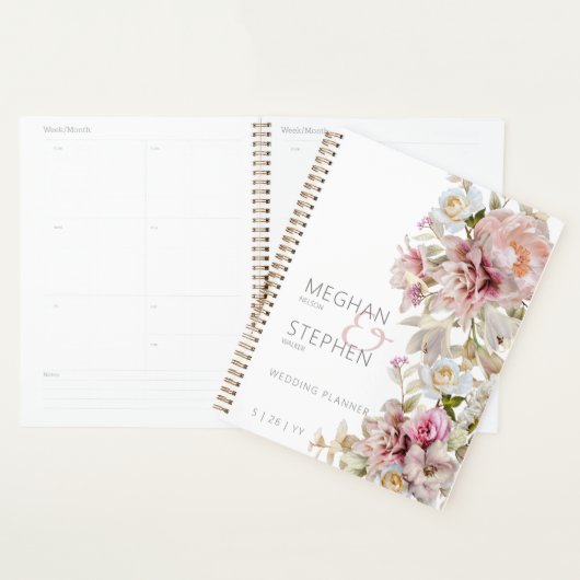 Fijne Moderne Roze Blush Roos & Lily Wedding Planner (Display)
