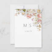 Fijne Moderne Roze Blush Roos & Lily Wedding Save The Date (Achterkant)