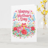 Fijne Moederdag 3D-effect wenskaart Kaart (Gele Bloem)