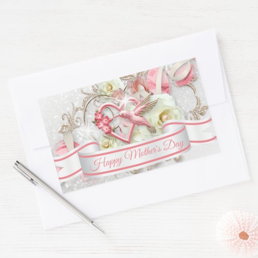 Fijne Moederdag 4 Rechthoekige Sticker (Envelop)