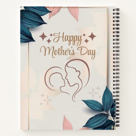 Fijne Moederdag 8.5" x 11" Spiraal Notebook Notitieboek (Achterkant)