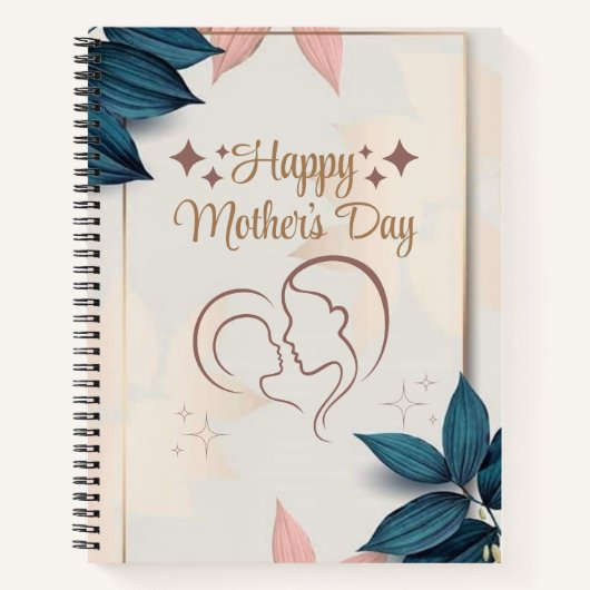 Fijne Moederdag 8.5" x 11" Spiraal Notebook Notitieboek (Voorkant)