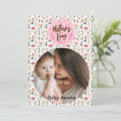 Fijne Moederdag aan de Beste Moeder Foto Feestdagenkaart (Staand voorkant)