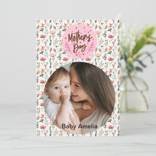 Fijne Moederdag aan de Beste Moeder Foto Feestdagenkaart (Staand voorkant)