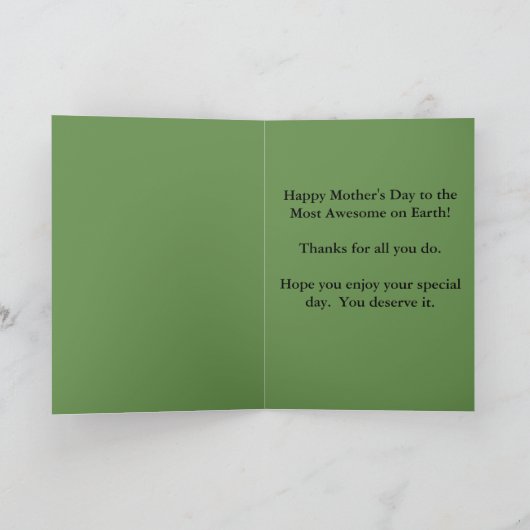 Fijne Moederdag aan de Geweldige op aarde! Kaart (Binnen)