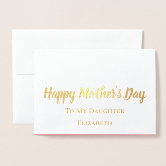 Fijne Moederdag aan mijn dochter Elegant Gold Folie Kaarten (Voorkant met envelop)