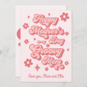 Fijne Moederdag aan mijn Groovy Moeder Feestdagenkaart (Voorkant / Achterkant)