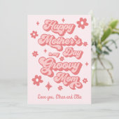 Fijne Moederdag aan mijn Groovy Moeder Feestdagenkaart (Staand voorkant)