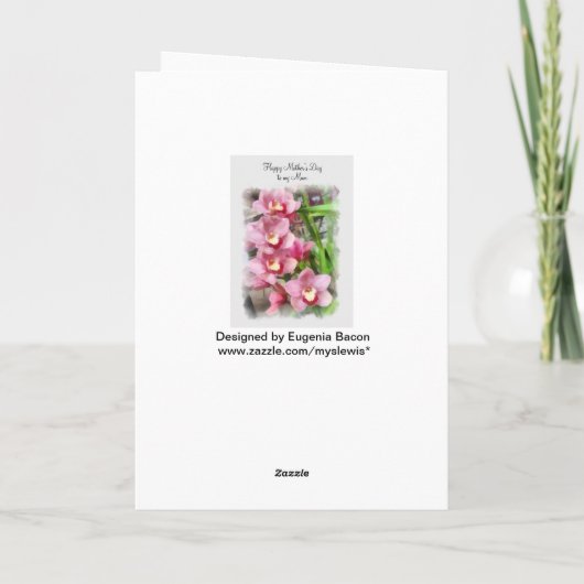 Fijne Moederdag aan mijn vrouw roze orchideeën Kaart (Achterkant)