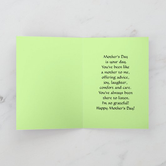 Fijne Moederdag als een moeder voor mij Lily van d Kaart (Binnen)