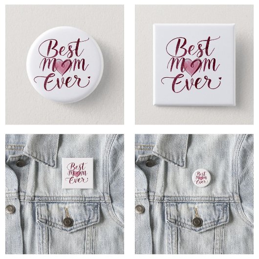 Fijne Moederdag, Beste Moeder Ooit Ronde Button 3,2 Cm