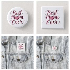 Fijne Moederdag, Beste Moeder Ooit Ronde Button 3,2 Cm