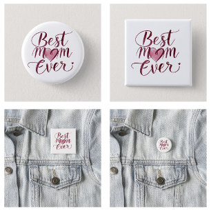 Fijne Moederdag, Beste Moeder Ooit Ronde Button 3,2 Cm