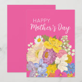 Fijne Moederdag Bloemen Bloei Feestdagenkaart (Voorkant / Achterkant)