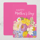 Fijne Moederdag Bloemen in Bloei Feestdagenkaart (Voorkant / Achterkant)