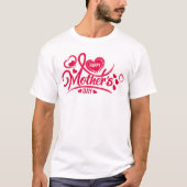 Fijne Moederdag Bloemhart T-shirt ontwerp (Voorkant)