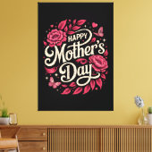 Fijne Moederdag Bloemige Moeder Canvas Afdruk (Insitu (Woonkamer))