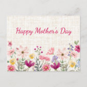 Fijne Moederdag Bloemige Wilde Bloem Ontwerp Feestdagenkaart (Voorkant)