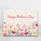Fijne Moederdag Bloemige Wilde Bloem Ontwerp Feestdagenkaart
