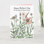 Fijne Moederdag Bonus Moeder Honingbij Wilde Bloem Kaart (Voorkant)