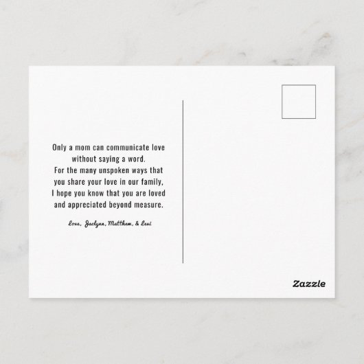 Fijne Moederdag Briefkaart (Achterkant)