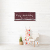 Fijne Moederdag Burgundy Diamanten  Spandoek (Insitu)