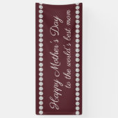 Fijne Moederdag Burgundy Diamanten  Spandoek (Verticaal)