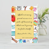 Fijne Moederdag Cadeau Grappige Citaten Wasmachine Feestdagenkaart (Staand voorkant)