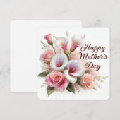 Fijne Moederdag Calla's en Rozen Feestdagenkaart (Voorkant / Achterkant)