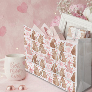 Fijne Moederdag Cute Beer & Konijn Groot Cadeauzakje