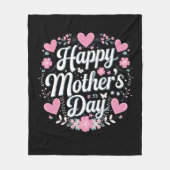 Fijne Moederdag Cute Bloemige Moeder Oma Fleece Deken (Voorkant)