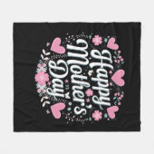 Fijne Moederdag Cute Bloemige Moeder Oma Fleece Deken (Voorkant (Horizontaal))