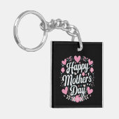 Fijne Moederdag Cute Bloemige Moeder Oma Sleutelhanger (Voorkant Links)