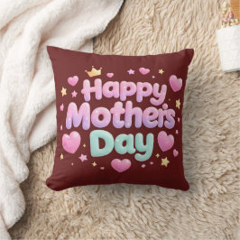 Fijne Moederdag Cute Bubble Letter Worp Kussen