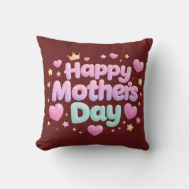 Fijne Moederdag Cute Bubble Letter Worp Kussen