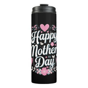 Fijne Moederdag Cute Floral Moeder Oma Thermosbeker