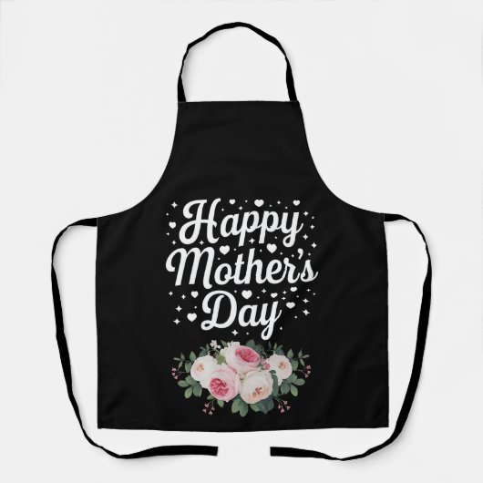 Fijne Moederdag Cute Floral Moeder Oma Vrouw Schort (Voorkant)