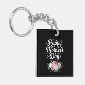 Fijne Moederdag Cute Floral Moeder Oma Vrouw Sleutelhanger (Voorkant Links)