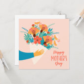 Fijne Moederdag // Cute Florale Kaart (Voorkant / Achterkant in situ)