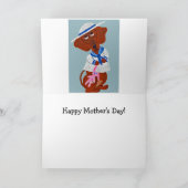 Fijne Moederdag! Dachshund in pyjama Kaart (Binnen)