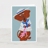 Fijne Moederdag! Dachshund in zeilpakje Kaart (Voorkant)