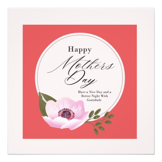 Fijne Moederdag Dankbaarheid. Uw zijn onze wereld Foto Afdruk (Voorkant)