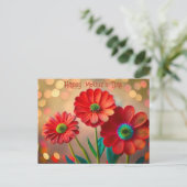Fijne Moederdag Drie Rode Margrieten Aangepaste Te Briefkaart (Staand voorkant)