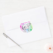 Fijne Moederdag | Eenhoorn met haar Baby Ronde Sticker (Envelop)