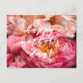 Fijne Moederdag! Elegant Roze Pioenrozen Briefkaar Briefkaart (Voorkant)