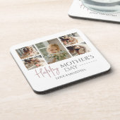 Fijne Moederdag | Elegante moderne fotocollage Bier Onderzetter (Linkerzijde)