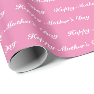 Fijne Moederdag, elegante roze witte gift Cadeaupapier