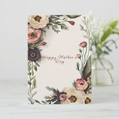 Fijne Moederdag Elegante Waterverf Bloemen Kaart (Staand voorkant)