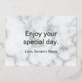 Fijne Moederdag Elegiet Faux Marmer & Goud Folie Feestdagenkaart (Achterkant)