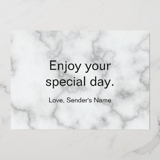 Fijne Moederdag Elegiet Faux Marmer & Goud Folie Feestdagenkaart (Achterkant)